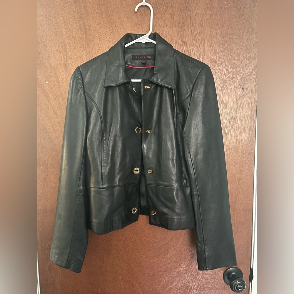 100% Real Leather Jacket - Anne Klein